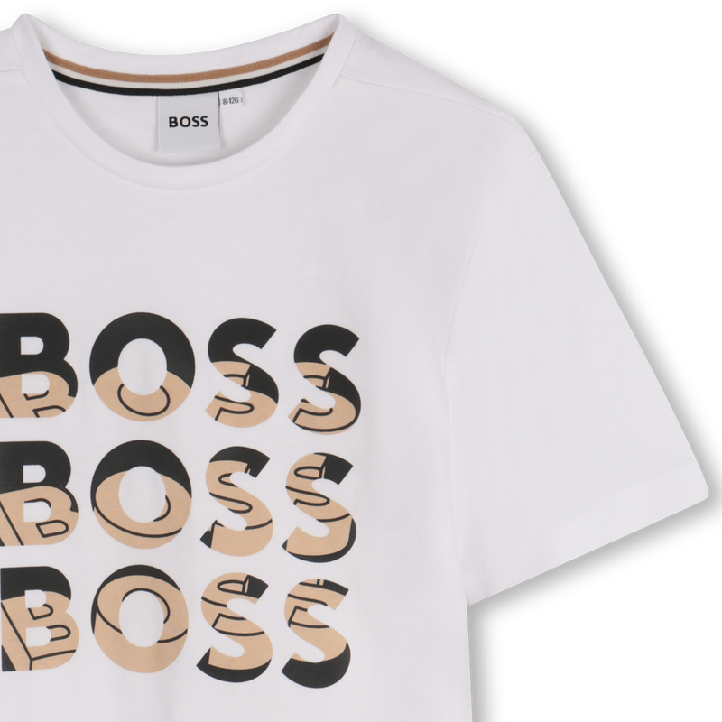 T-shirt manga curta em algod&atilde;o BOSS 
                        BOY