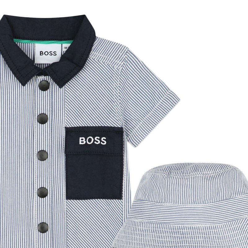 Conjunto de macacão e chapéu BOSS 
                    BOY