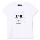 T-shirt ilustra&ccedil;&atilde;o choupette KARL LAGERFELD KIDS 
                    GIRL