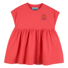 Vestido reunido na cintura, VERMELHO, hi-res
