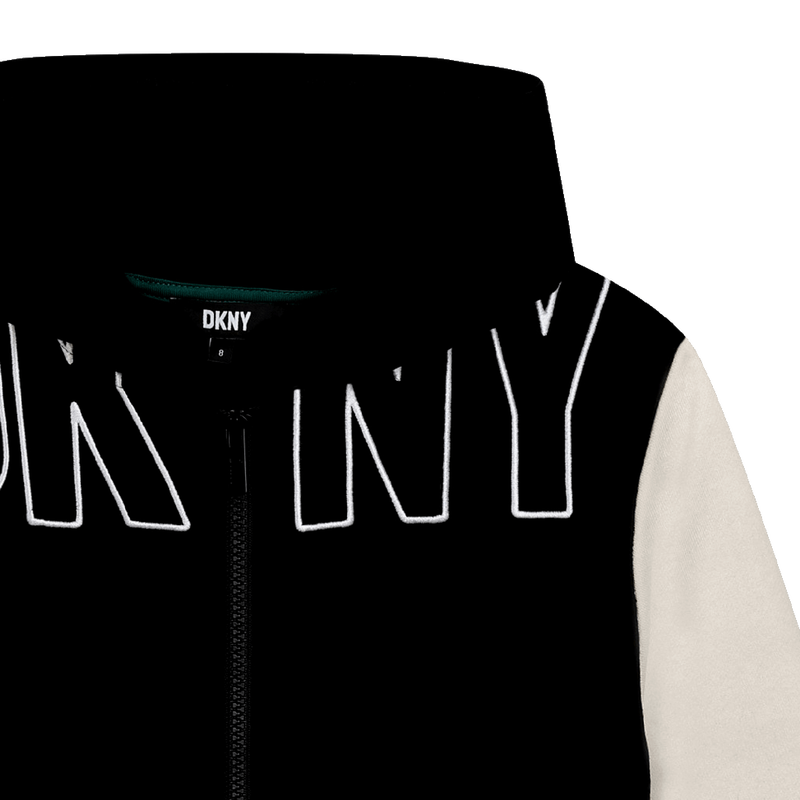 Cardigã em moletão com capuz DKNY 
                    BOY