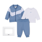 Conjunto de cal&ccedil;a, cardig&atilde; e camiseta, AZUL ASHLEYG, hi-res