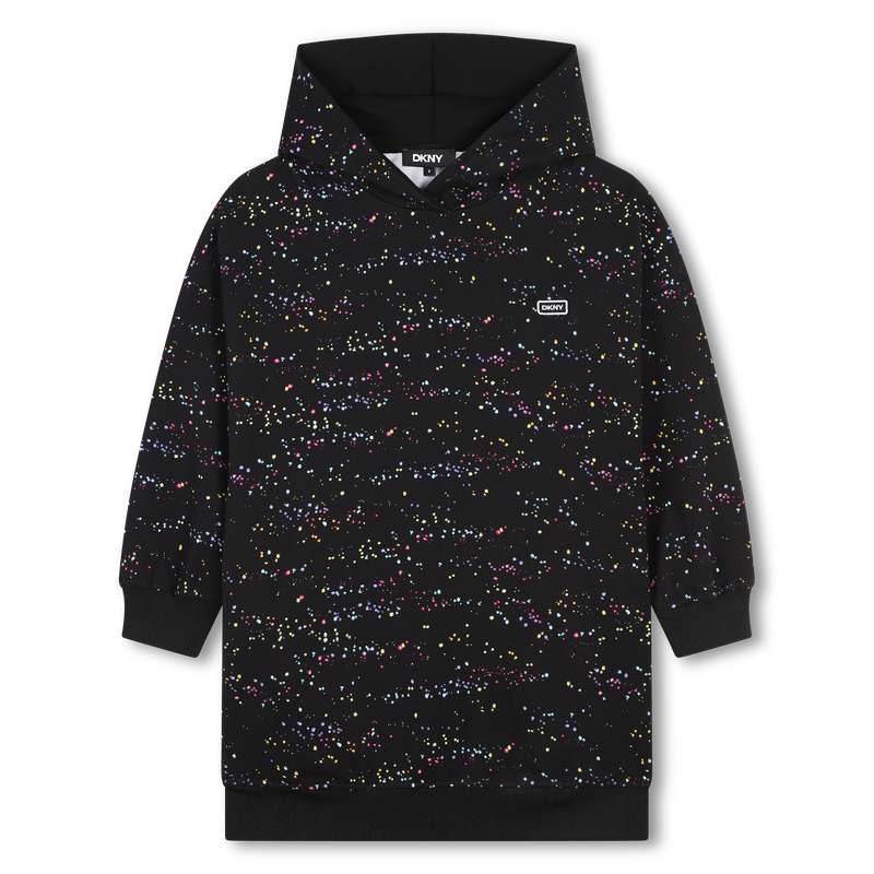 Vestido estampado com capuz DKNY 
                        GIRL