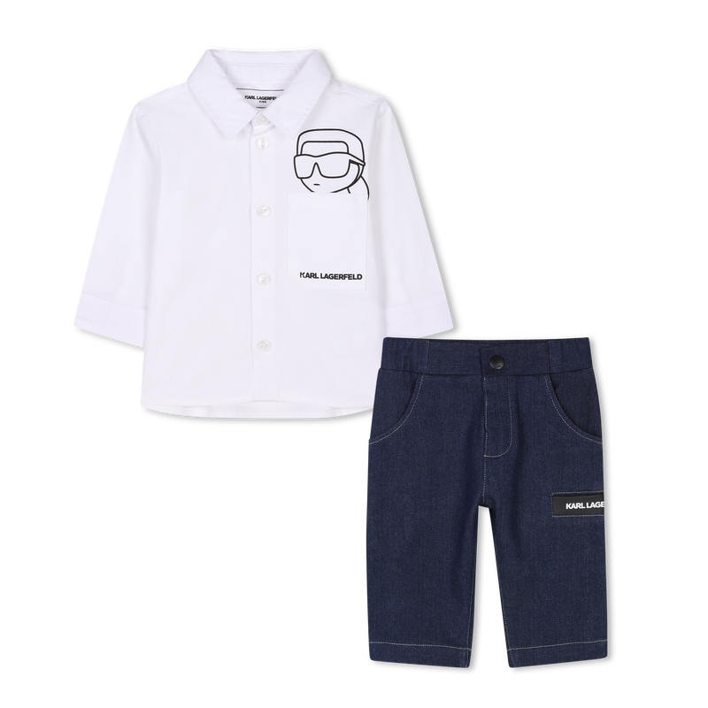 Conjunto camisa e calções KARL LAGERFELD KIDS 
                    BOY