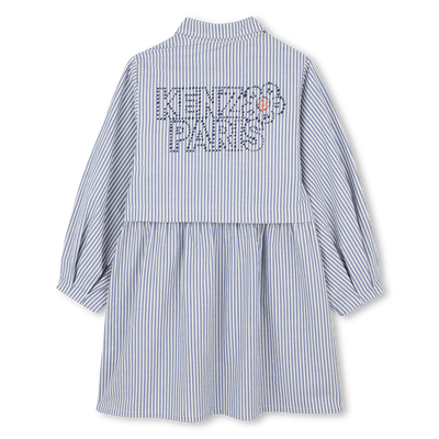 Vestido camisa listrado fino KENZO KIDS GIRL