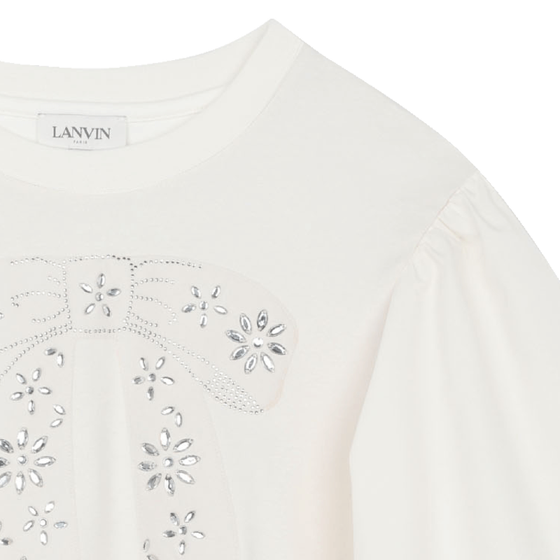 T-shirt com laço e strass