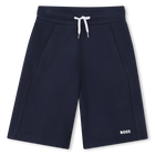Bermudas de molet&atilde;o lisas, AZUL MARINHO, hi-res