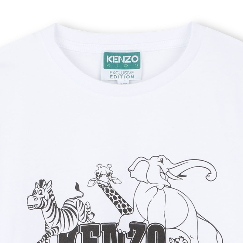 T-shirt de manga curta de algodão KENZO KIDS 
                    BOY