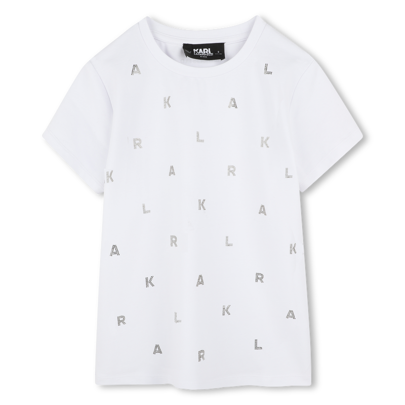 T-shirt with diamantés KARL LAGERFELD KIDS 
                    GIRL