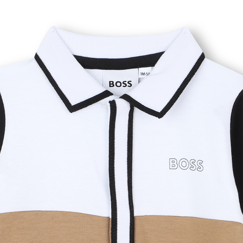 Pijama tricolor com gola polo BOSS 
                        BOY