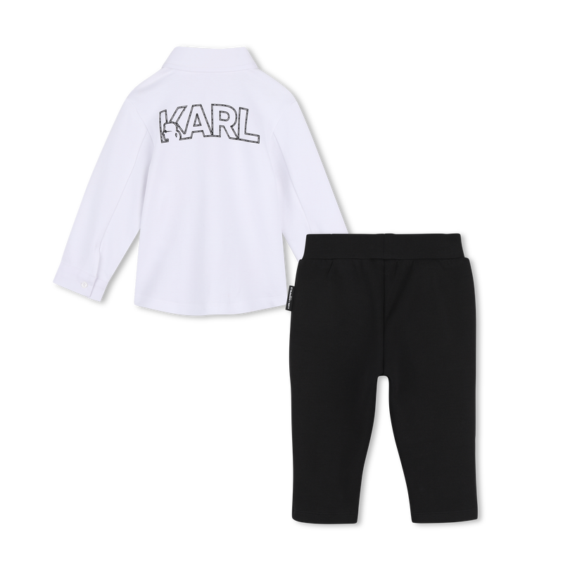 Conjunto de camisa e cal&ccedil;a KARL LAGERFELD KIDS 
                        MENINO
