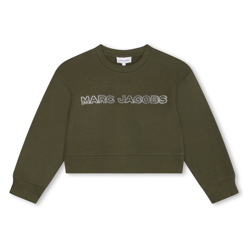 Sweatshirt cropped em molet&atilde;o MARC JACOBS 
                        GIRL
