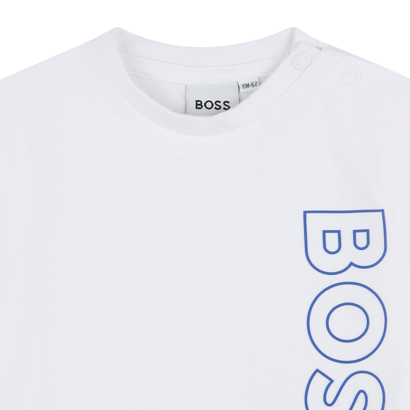 T-shirt algod&atilde;o com log&oacute;tipo BOSS 
                        BOY