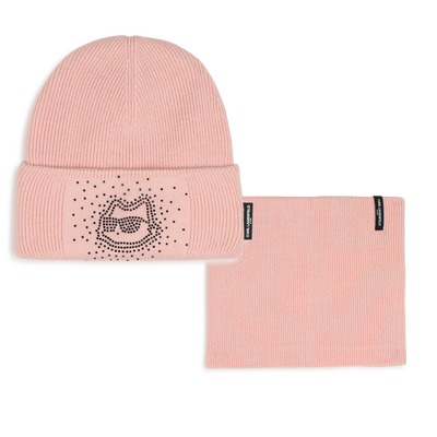 Conjunto de touca e bufanda KARL LAGERFELD KIDS MENINA