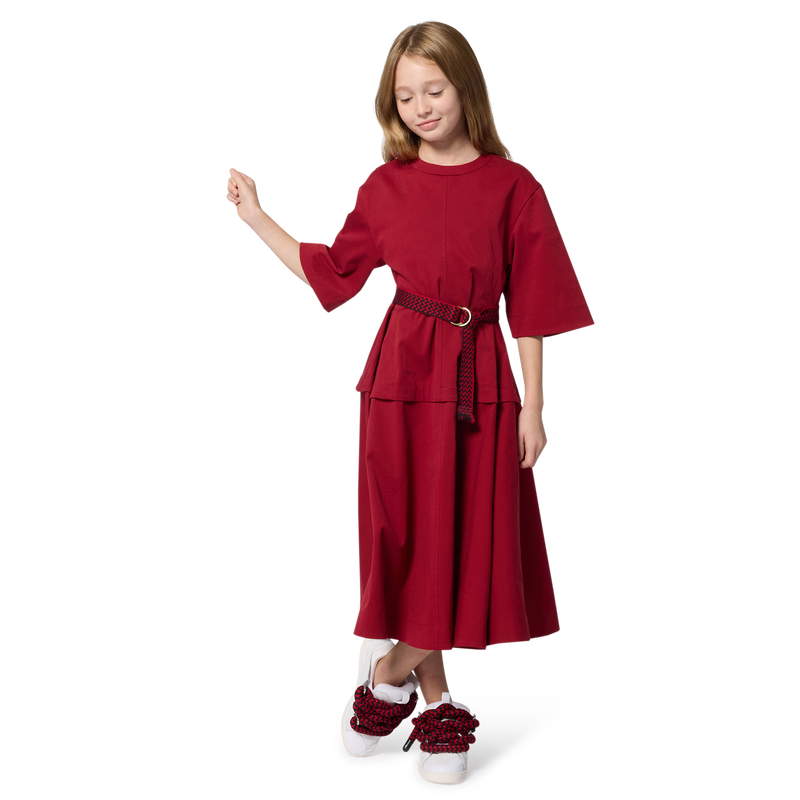 Vestido comprido de algod&atilde;o LANVIN 
                        GIRL