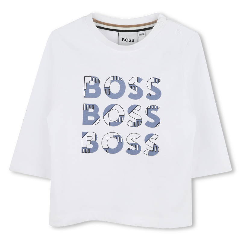 T-shirt algodão com logótipos BOSS 
                    BOY