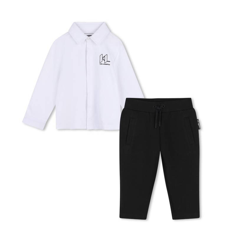 Conjunto de camisa e cal&ccedil;a KARL LAGERFELD KIDS 
                        MENINO