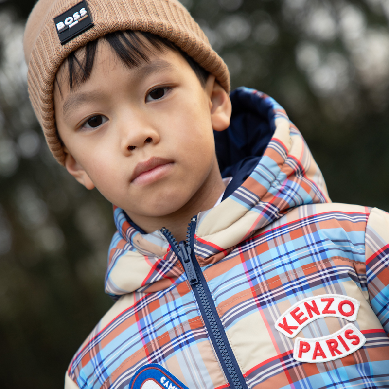 Blusão de penas reversível KENZO KIDS 
                    UNISEX