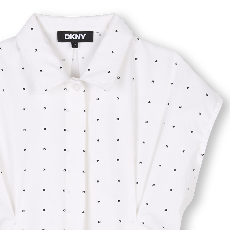 Vestido manga curta em algod&atilde;o DKNY 
                        GIRL