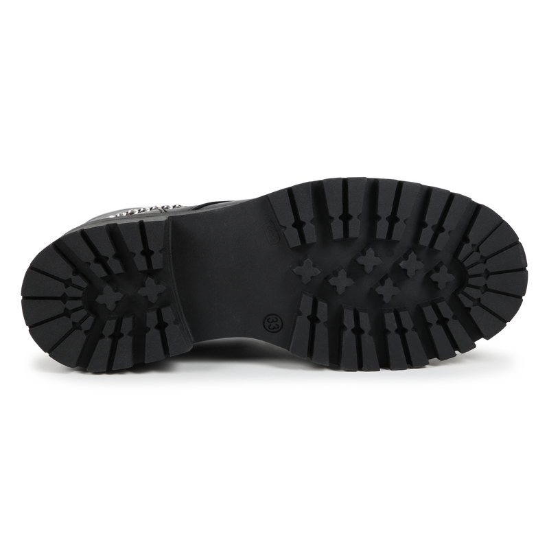 Botins em pele com correntes KARL LAGERFELD KIDS 
                        GIRL