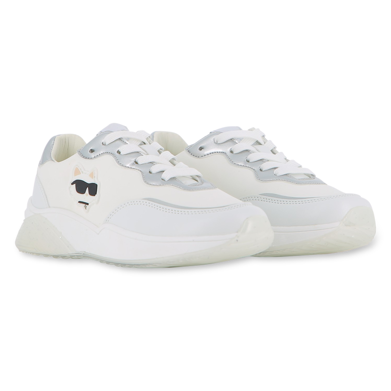 Lace-up trainers with badge KARL LAGERFELD KIDS 
                    GIRL