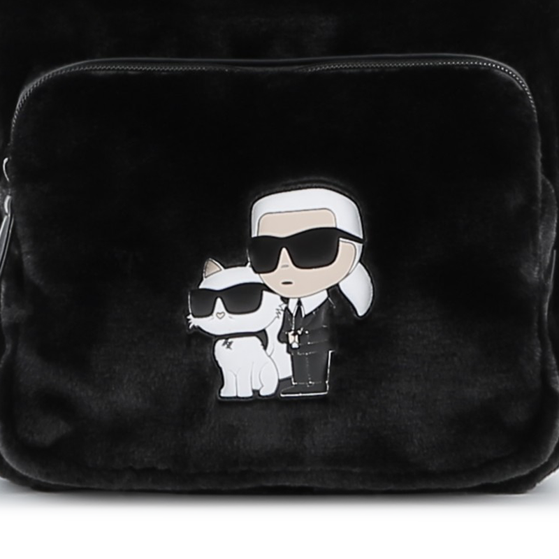 Mochila pequena feita de lã fofa KARL LAGERFELD KIDS 
                    GIRL