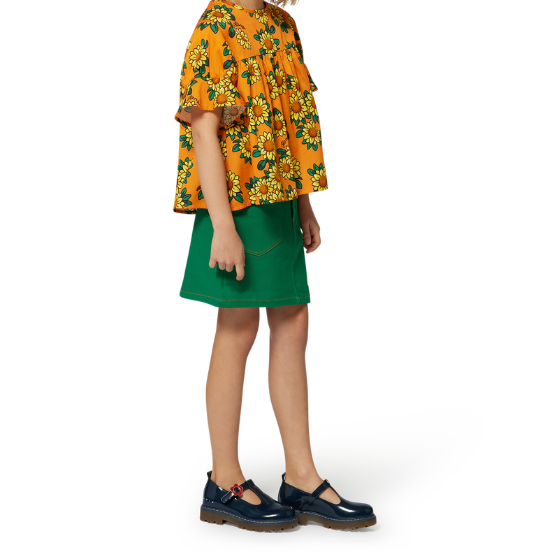 Saia trap&eacute;zio com bolsos KENZO KIDS 
                        MENINA