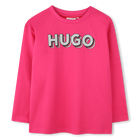 T-shirt estampada com log&oacute;tipo, FRAMBOESA, hi-res