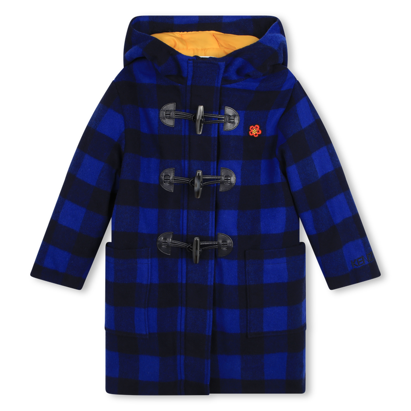 Hooded woollen coat KENZO KIDS 
                    GIRL