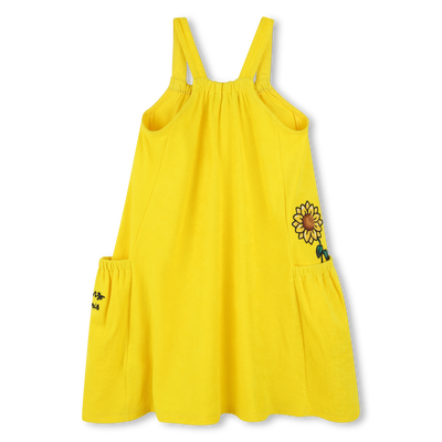 Vestido em felpa com bordados KENZO KIDS GIRL