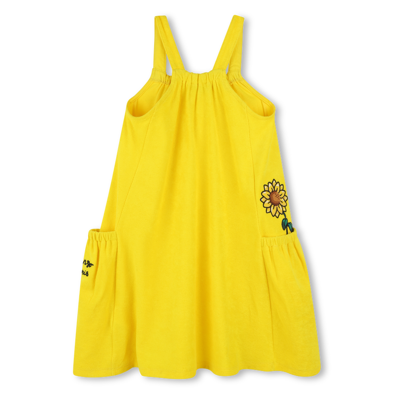 Vestido em felpa com bordados KENZO KIDS 
                    GIRL