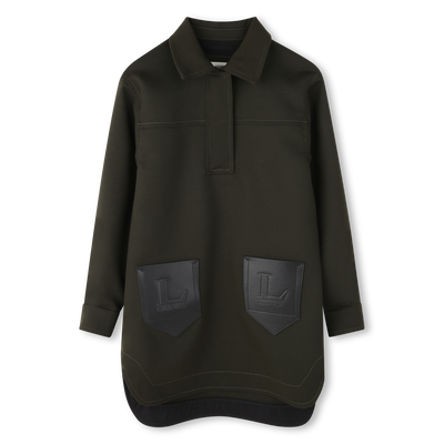 Vestido estampado bordado com logótipo LANVIN GIRL