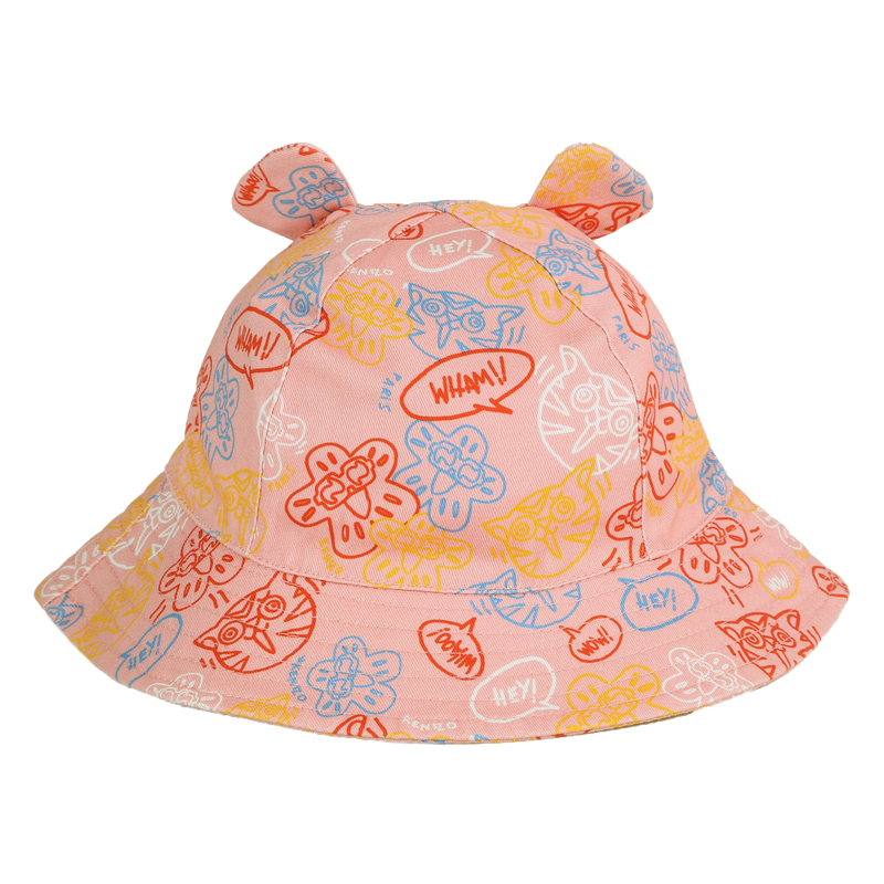 Printed cotton hat with ears KENZO KIDS 
                    UNISEX