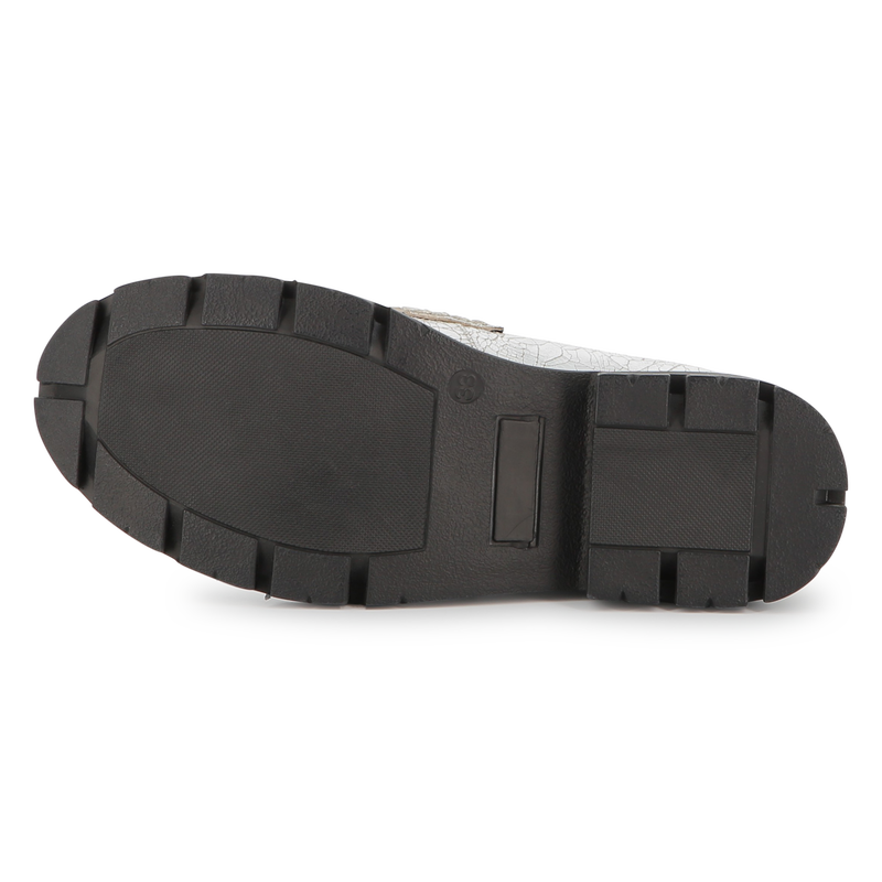 Mocassins de couro bovino metálico DKNY 
                    GIRL