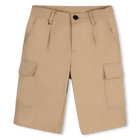Bermudas lisas com bolsos, BEGE, hi-res
