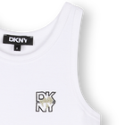 Vestido de cavas em algod&atilde;o DKNY 
                    GIRL