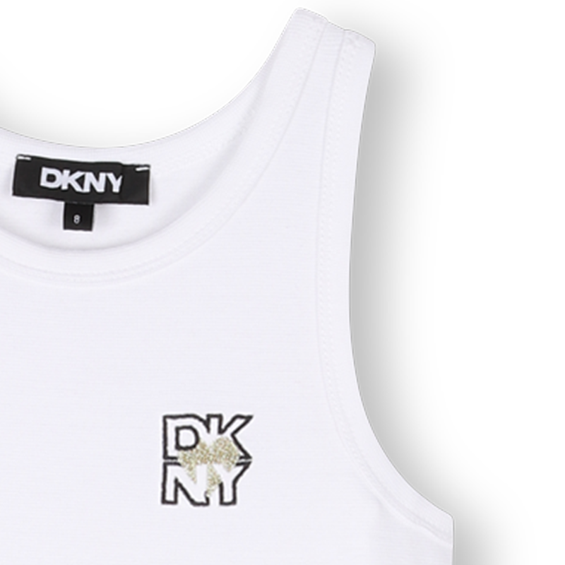 Vestido de cavas em algod&atilde;o DKNY 
                        GIRL