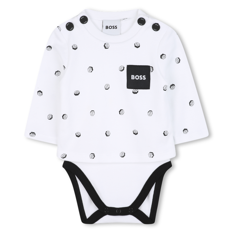 Conjunto de body, babador e chapéu BOSS 
                    BOY