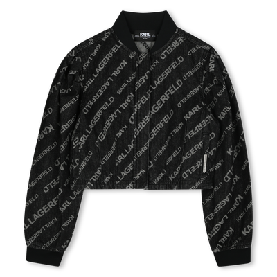 Jaqueta em ganga manga bal&atilde;o KARL LAGERFELD KIDS GIRL