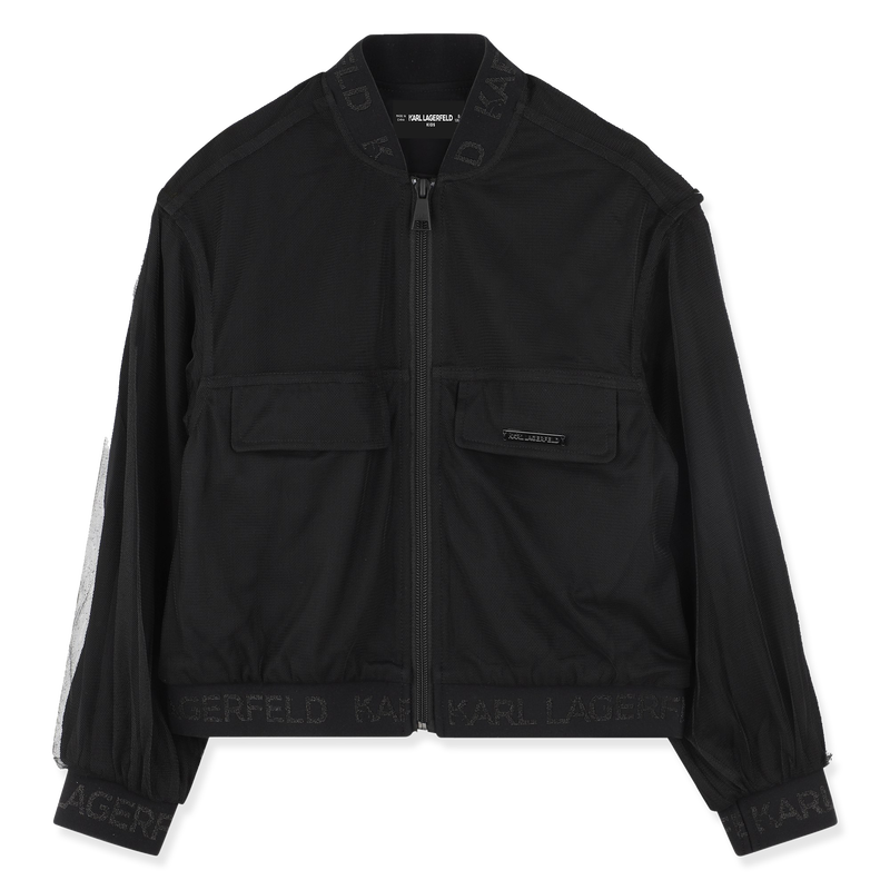 Casaco de felpa com fecho KARL LAGERFELD KIDS 
                        GIRL