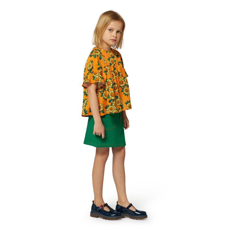 Blusa em cetim de algod&atilde;o KENZO KIDS 
                        GIRL