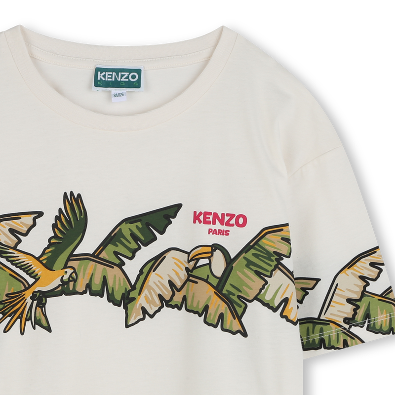 T-shirt manga curta de algod&atilde;o KENZO KIDS 
                        GIRL