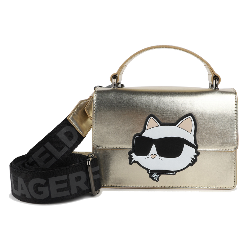 Mala de mão em tecido revestido de grão fino KARL LAGERFELD KIDS 
                    GIRL