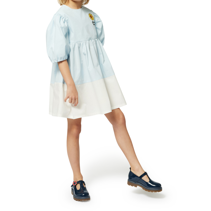 Vestido bicolor em corte evas&eacute; KENZO KIDS 
                        GIRL