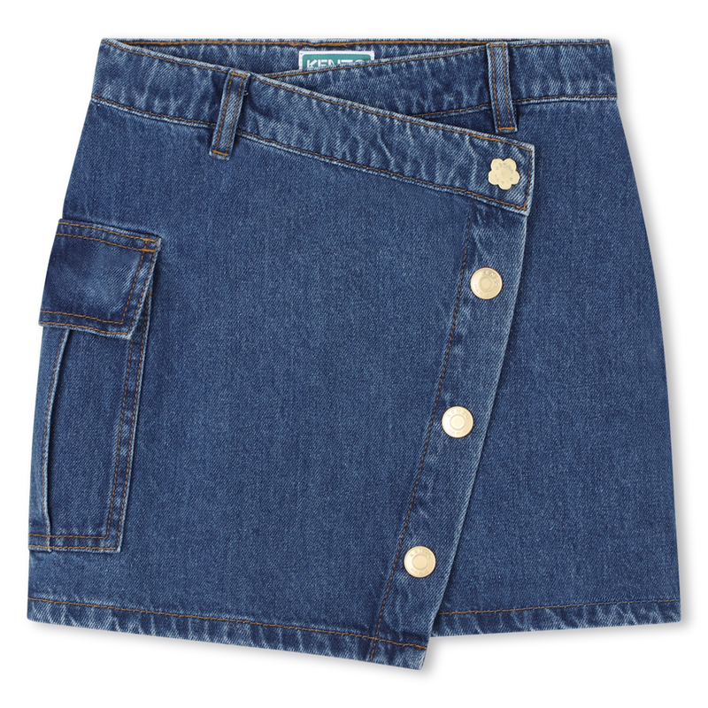Saia jeans assimétrica KENZO KIDS 
                    GIRL