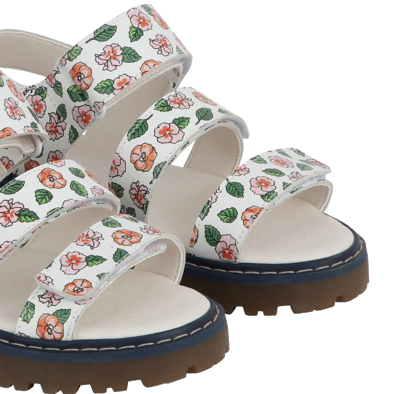 Sandálias em pele com velcro KENZO KIDS 
                    GIRL