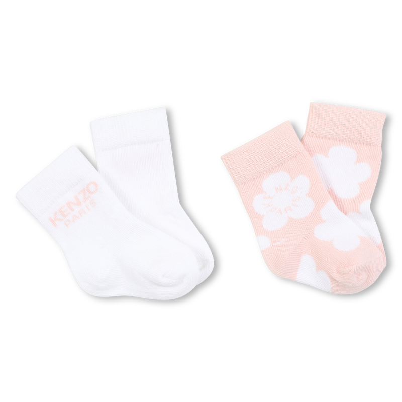 Conjunto de 2 pares de meias de malha KENZO KIDS 
                    UNISEX