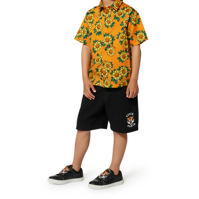 Camisa em cetim de algod&atilde;o KENZO KIDS BOY