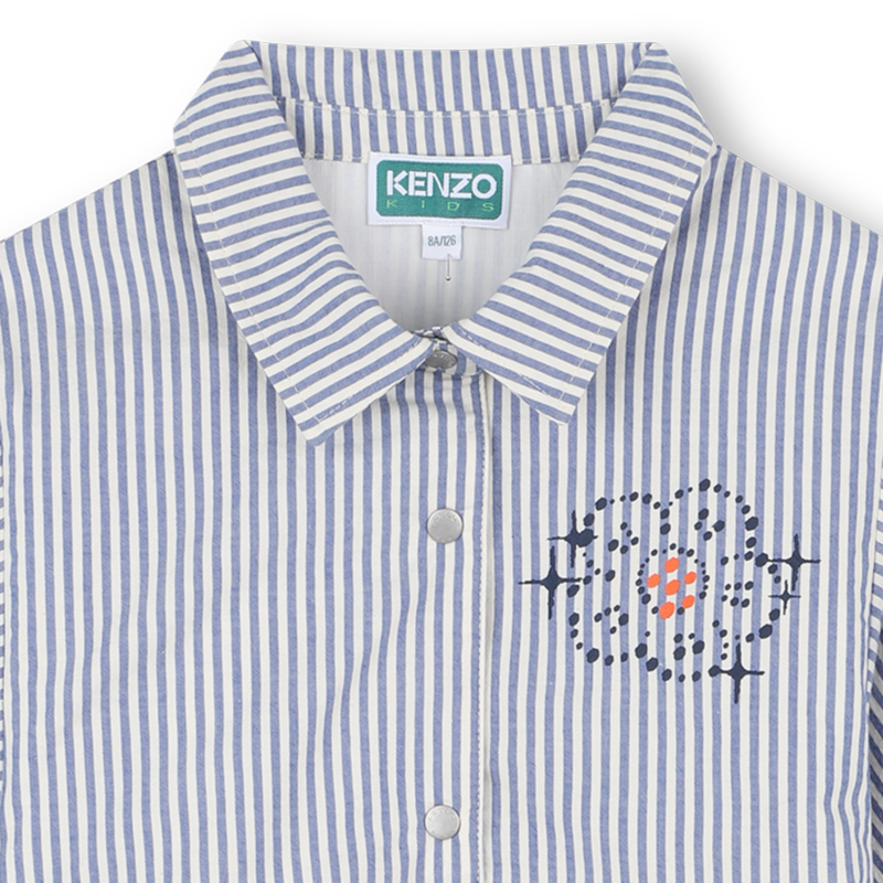 Vestido camisa listrado fino KENZO KIDS 
                    GIRL