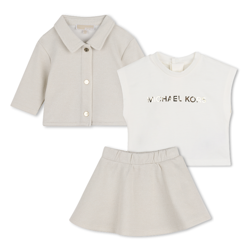 Conjunto de cardigan, saia e t-shirt MICHAEL KORS 
                        GIRL